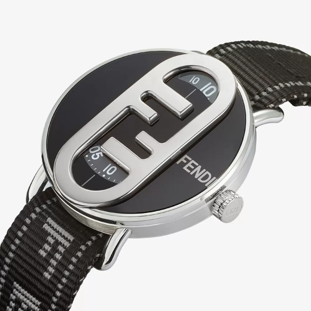 Fendi Uhren<42 Mm – Rundes Zifferblatt Mit O'Lock–Logo