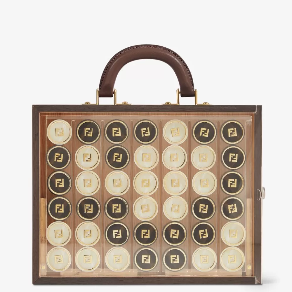 Fendi Lifestyle<Backgammon Schachtel Aus Holz Mit Pequin-Motiv