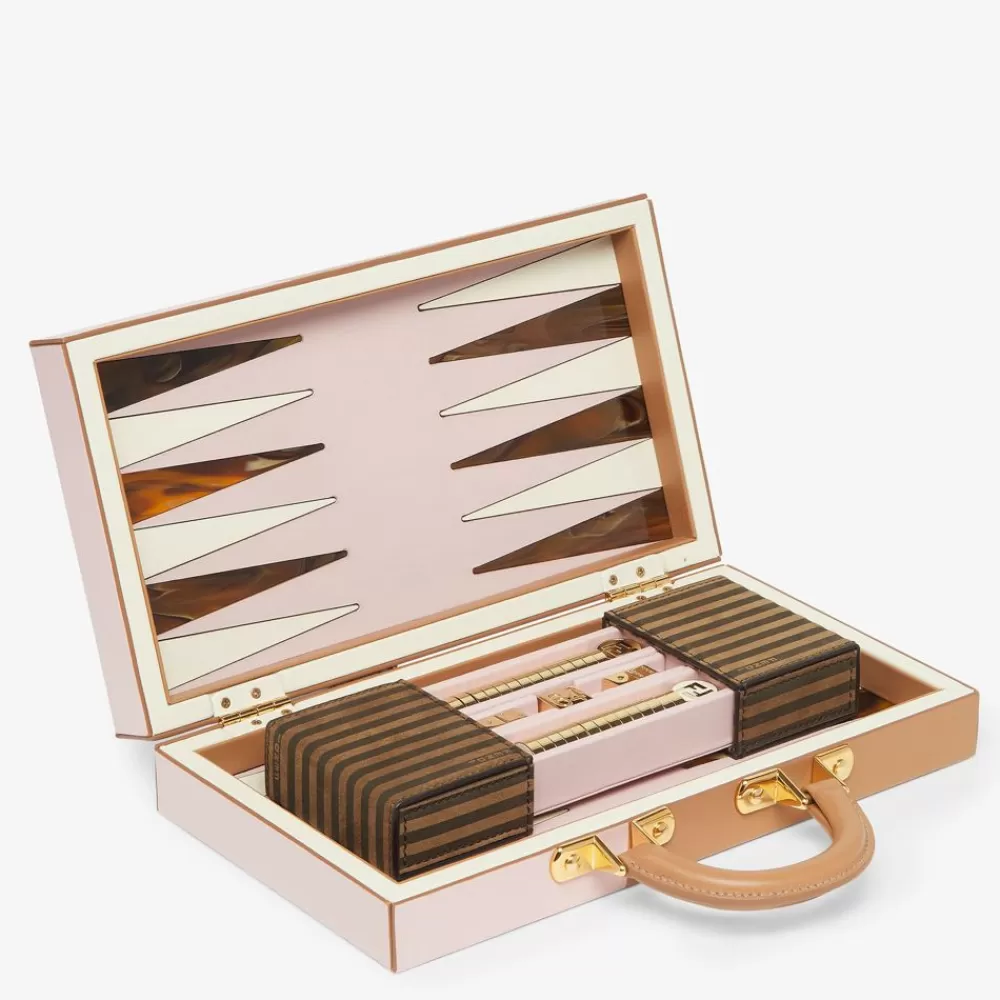 Fendi Lifestyle<Backgammon Schachtel Aus Zweifarbigem Nappaleder