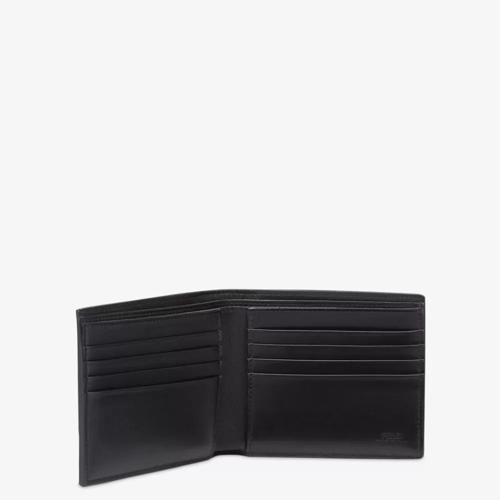 Fendi Portemonnaies<Bifold-Portemonnaie Aus Stoff In Braun Und Kaimanleder In Schwarz