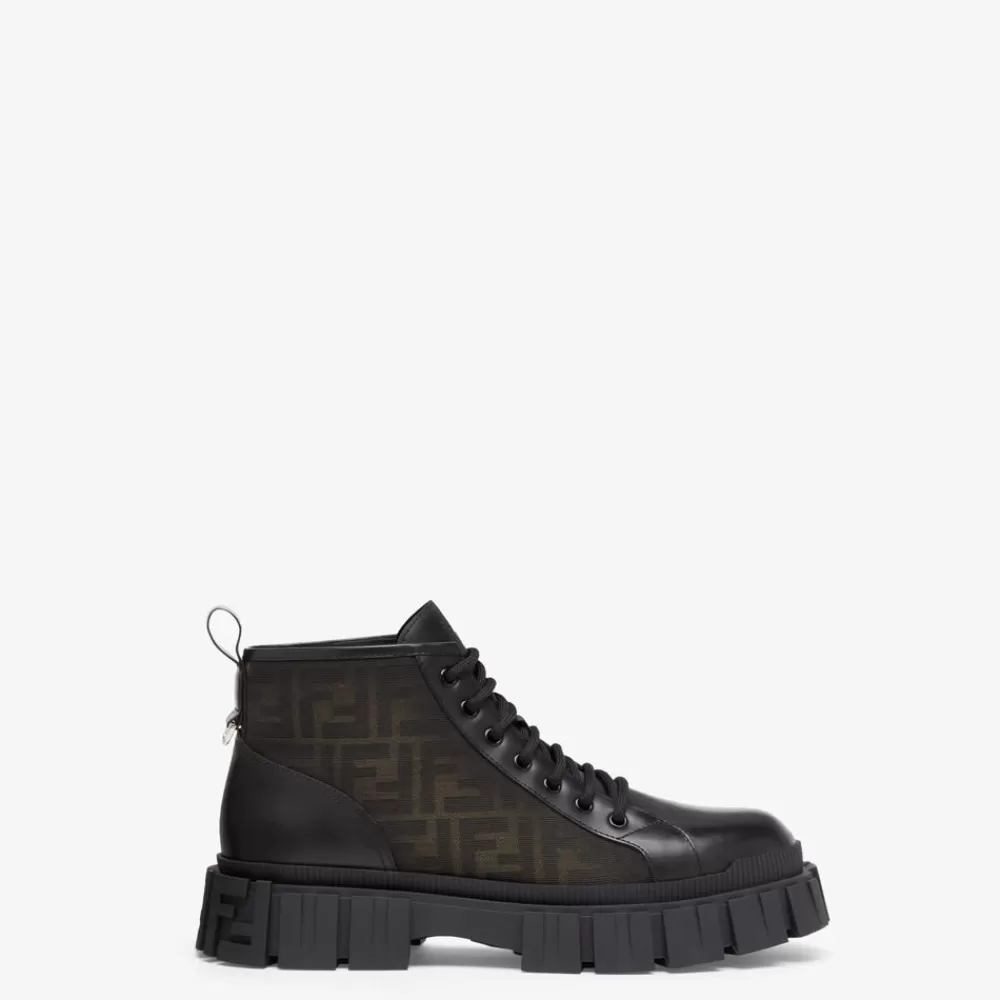 Fendi Schnurschuhe Und Boots<Bikerstiefel Aus Leder In Schwarz