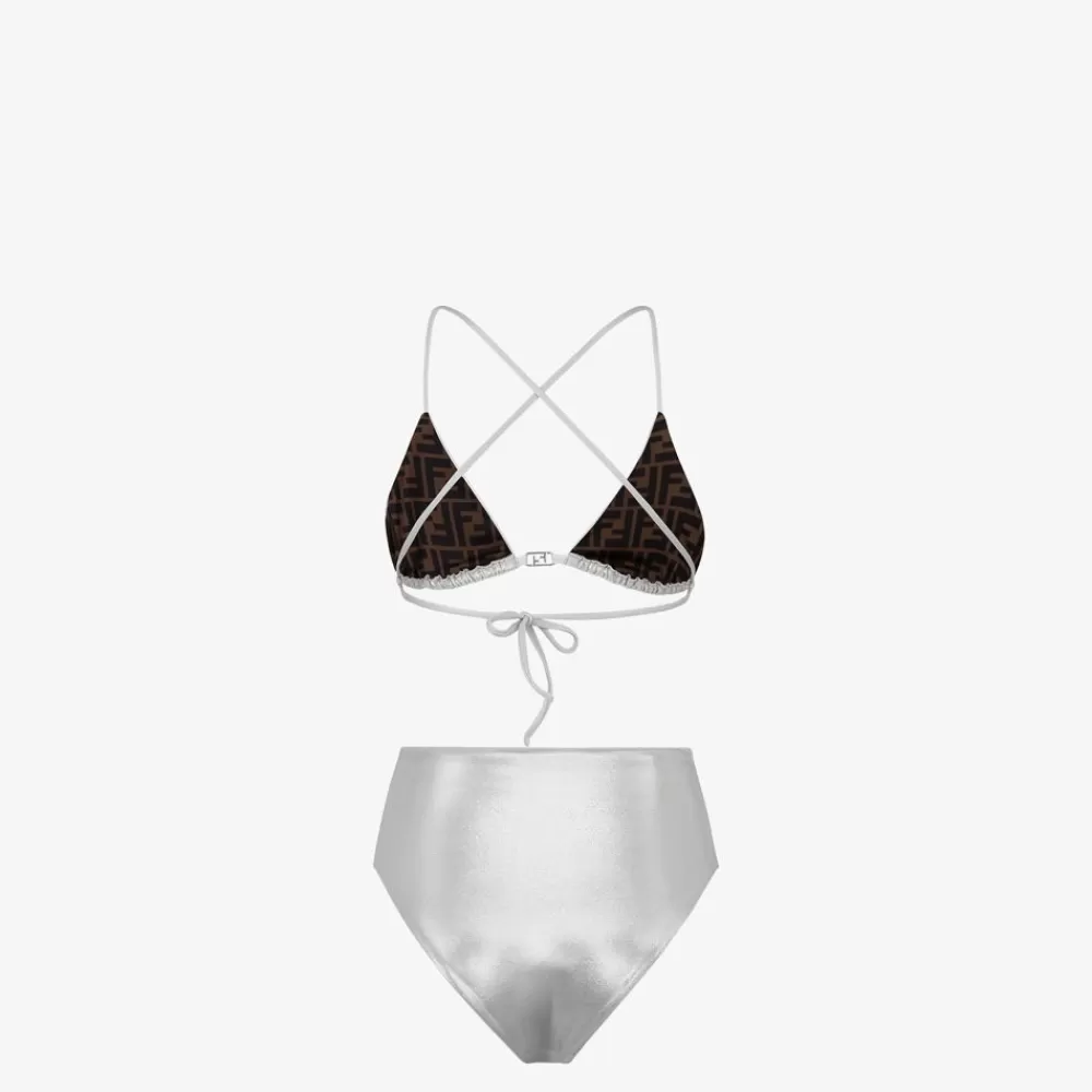 Fendi Swimwear<Bikini Aus Lycra® In Silberfarben