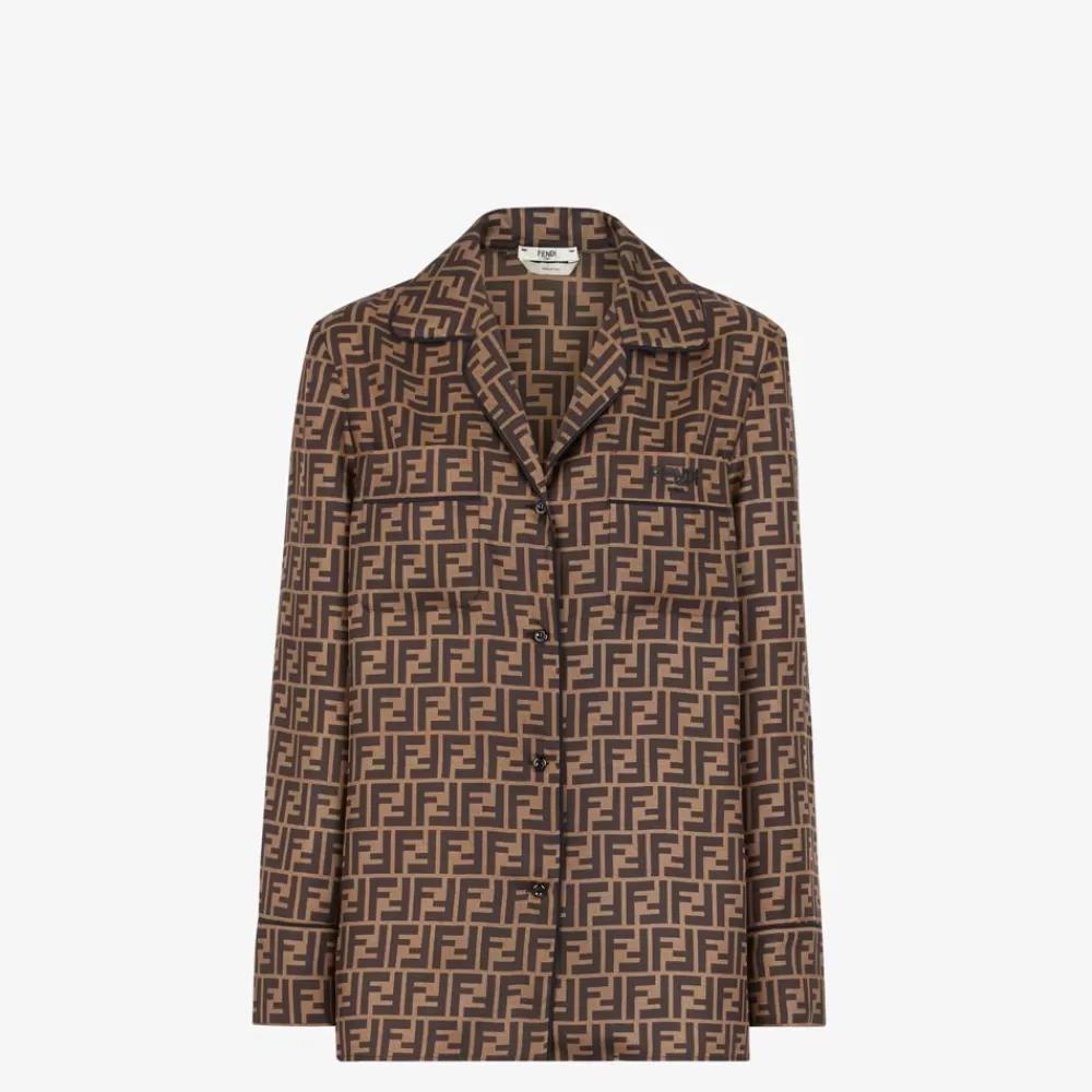Fendi Anzuge Und Sets<Bluse Aus Twill In Braun