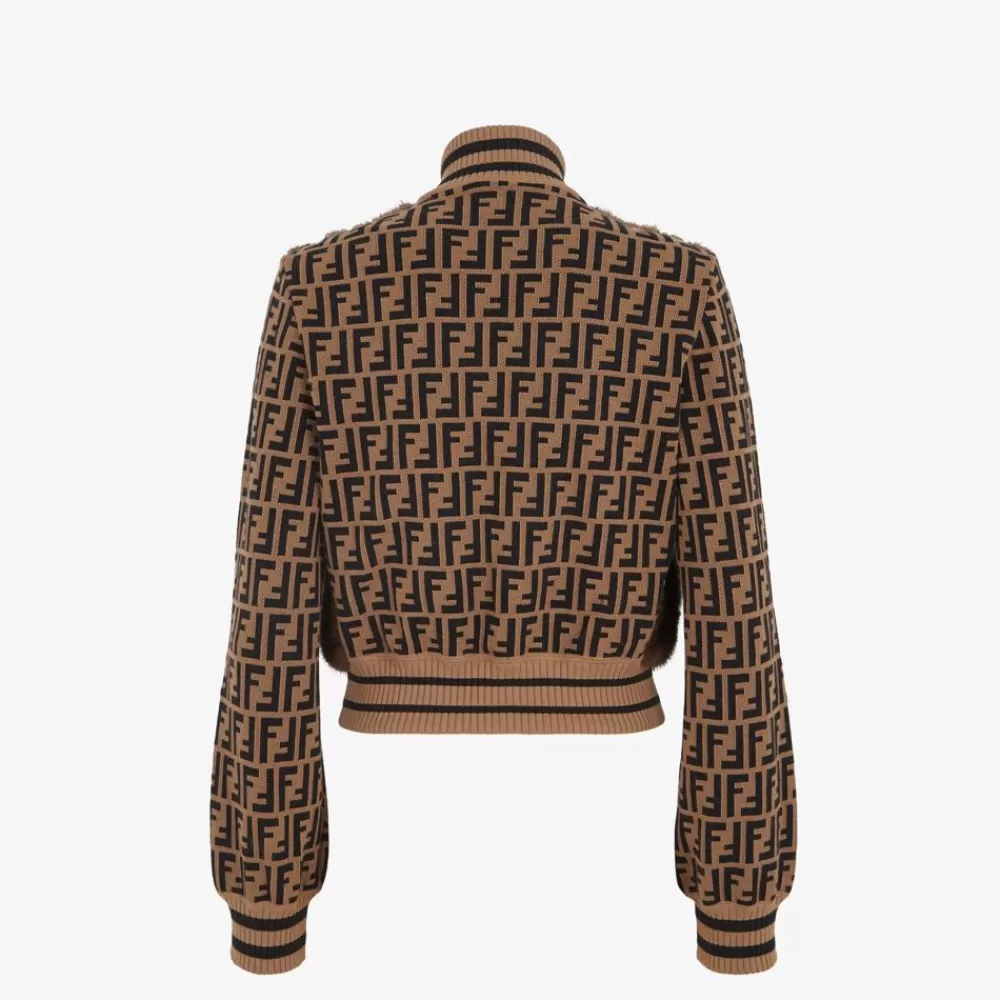 Fendi Mantel Und Oberbekleidung<Bomberjacke Aus Strick Und Nerzpelz Als Intarsie