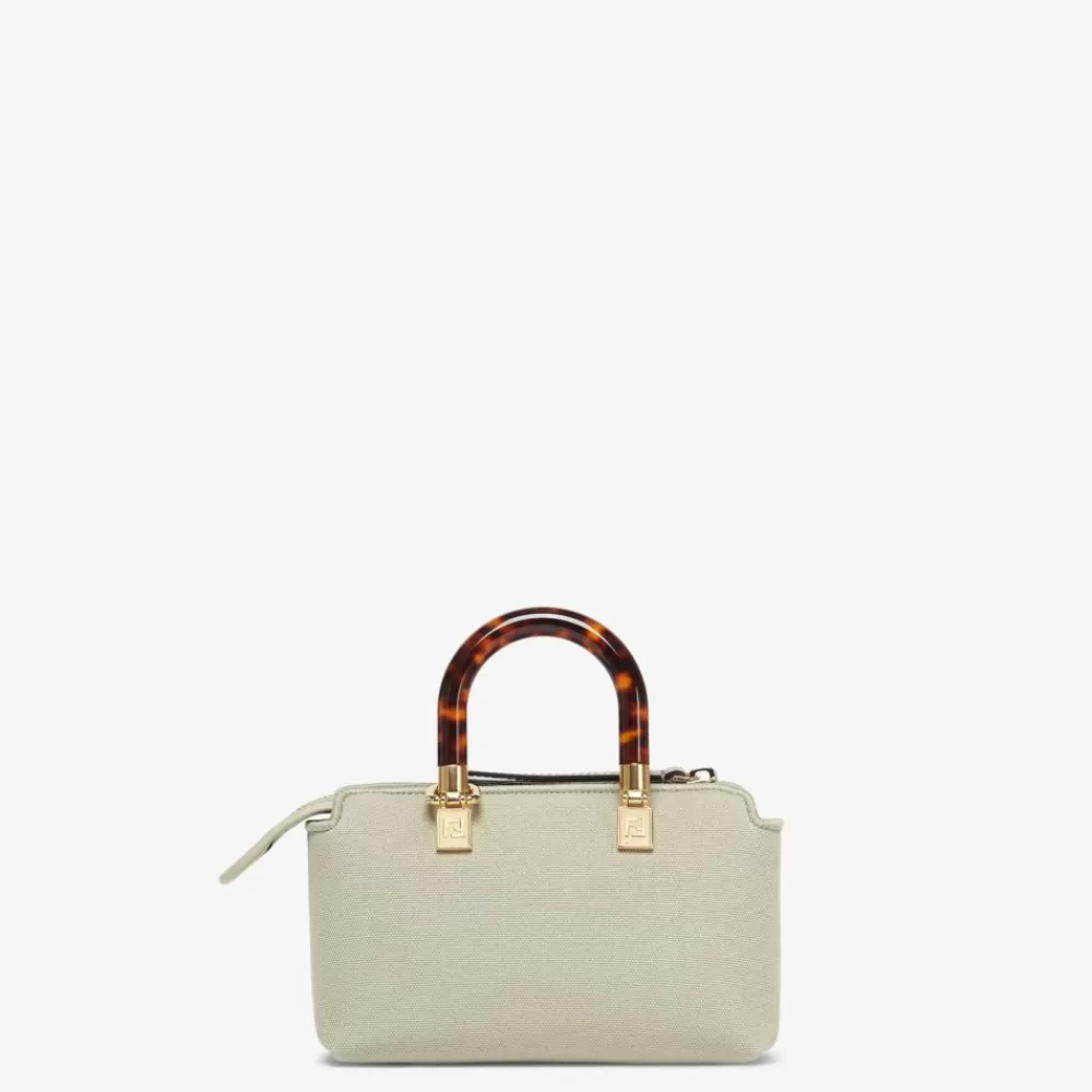 Fendi Mini-Taschen<Boston Bag In Kleiner Grose Aus Canvas In Hellgrun Mit Roma-Stick