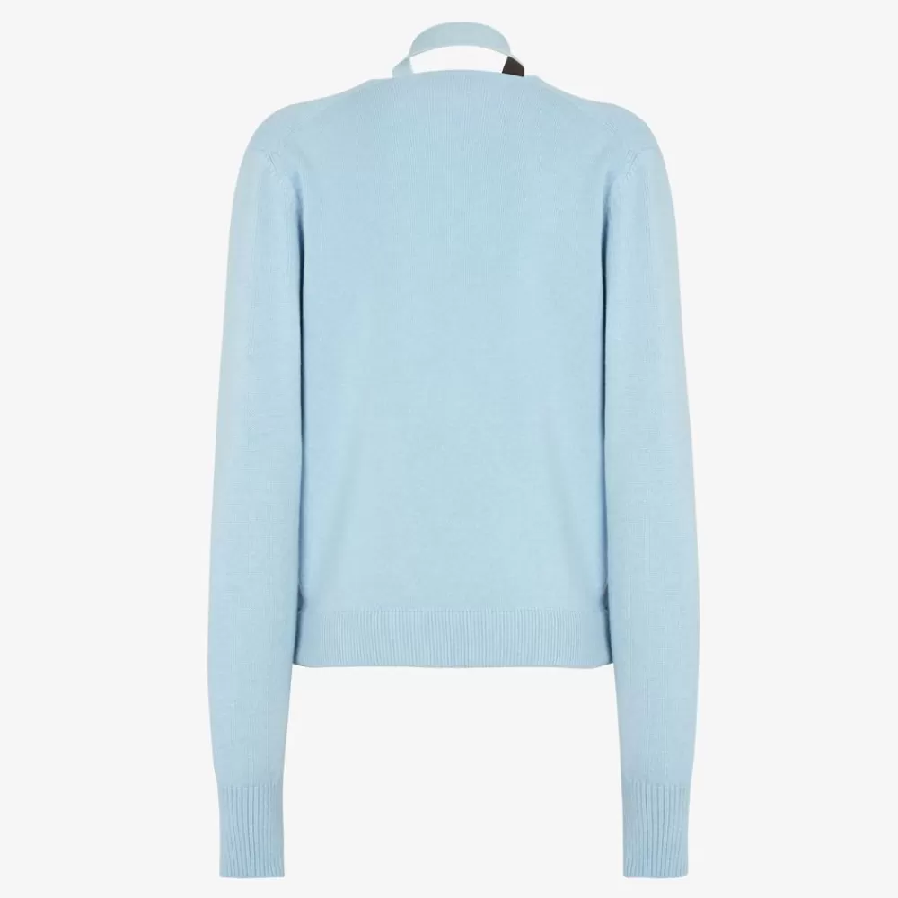 Fendi Strickbekleidung<Cardigan Aus Kaschmir Und Wolle In Hellblau