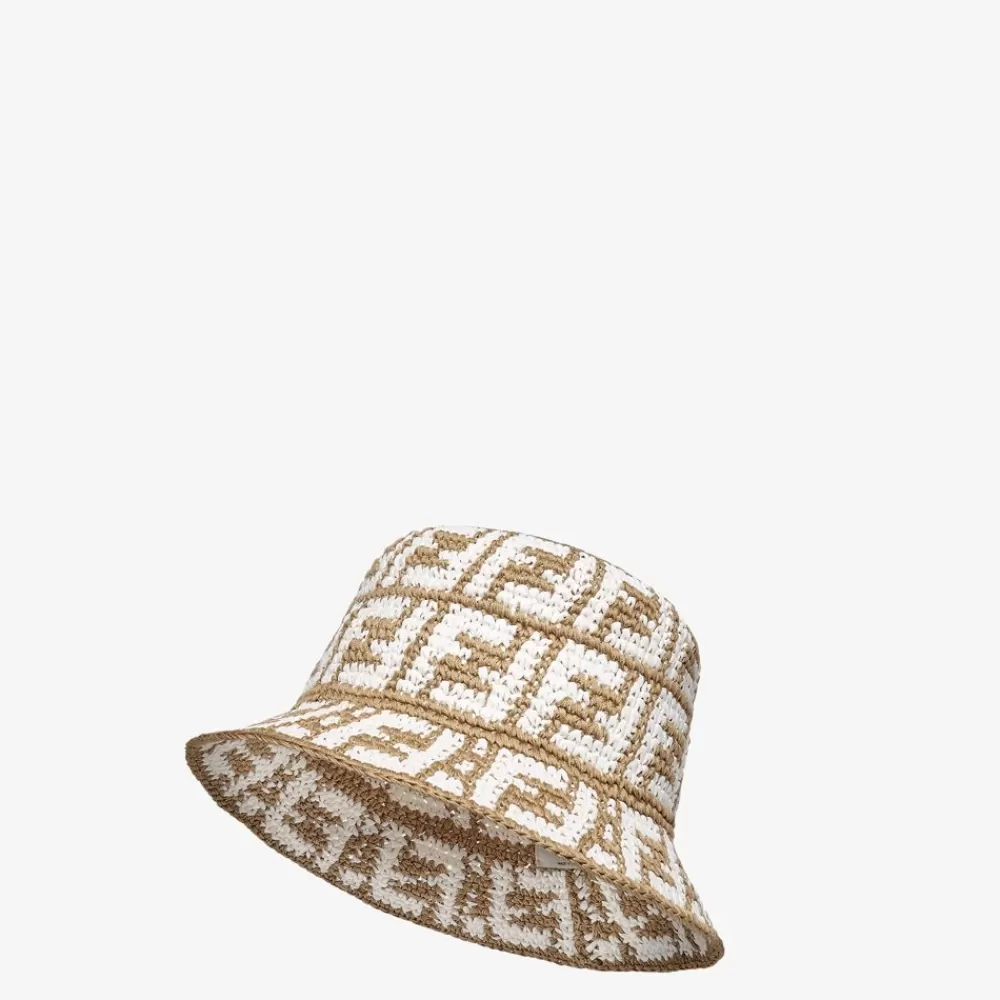Fendi Mutzen Und Handschuhe<Fischerhut Aus Raphia In Beige
