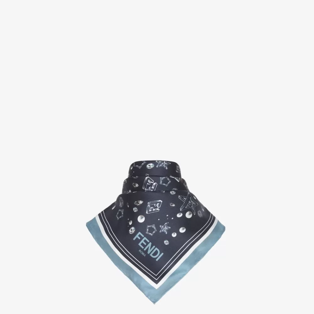 Fendi Seide<Foulard Aus Seide In Blau