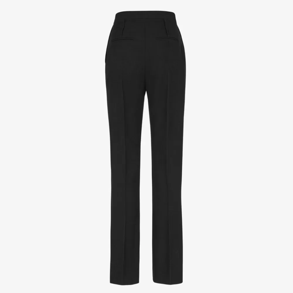 Fendi Hosen Und Shorts<Hose Aus Grain De Poudre Wolle In Schwarz