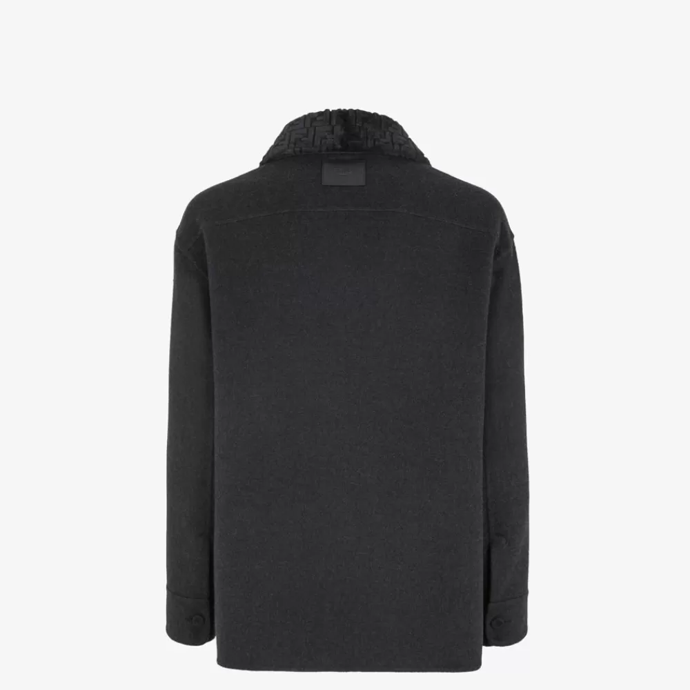 Fendi Mantel Und Oberbekleidung<Jacke Aus Kaschmir In Schwarz