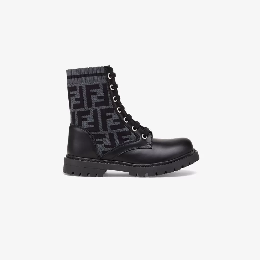Fendi Schuhe<Junior Bikerstiefel Aus Leder In Schwarz