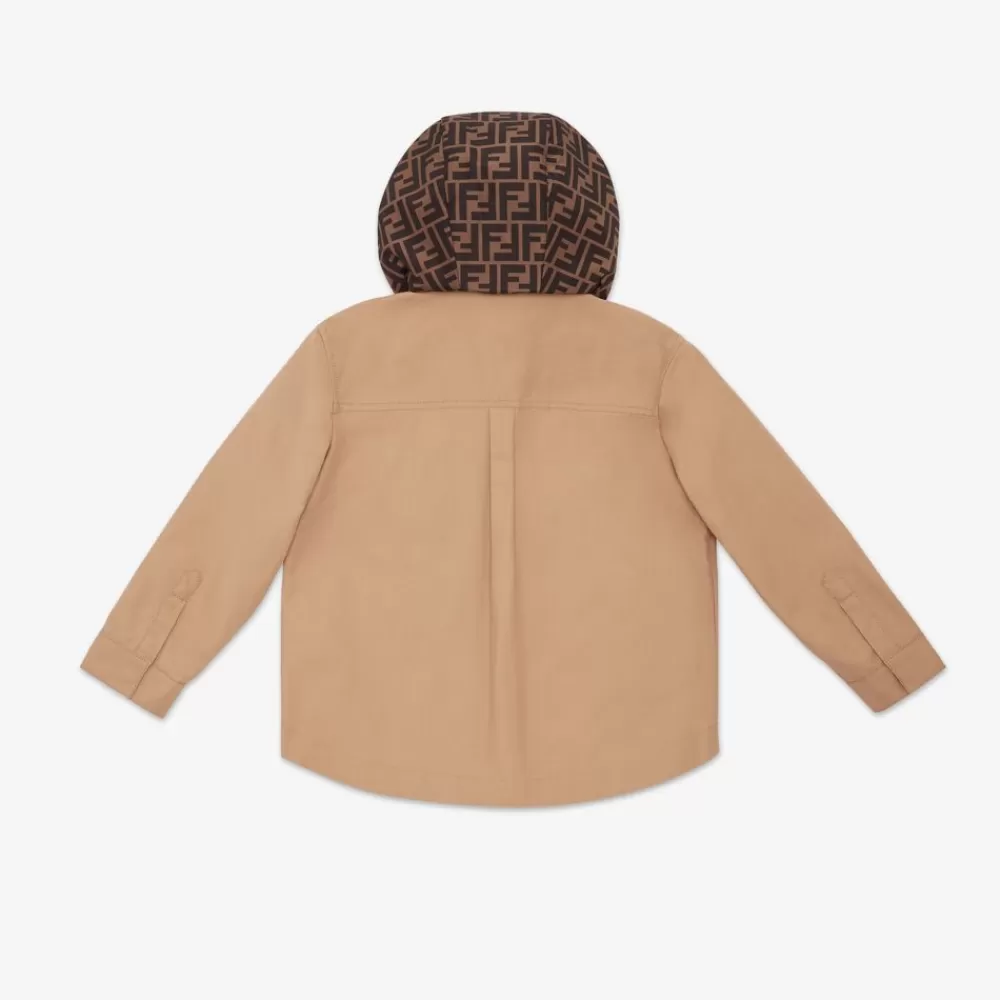 Fendi Ready To Wear<Junior-Hemdjacke Aus Gabardine In Beige