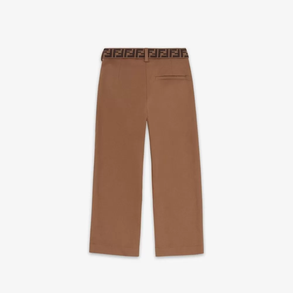 Fendi Ready To Wear<Junior-Hose Aus Gabardine In Braun