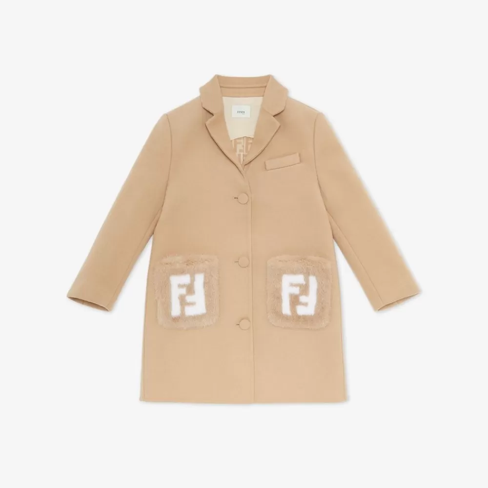 Fendi Ready To Wear<Junior-Mantel Aus Stoff Und Nerzpelz