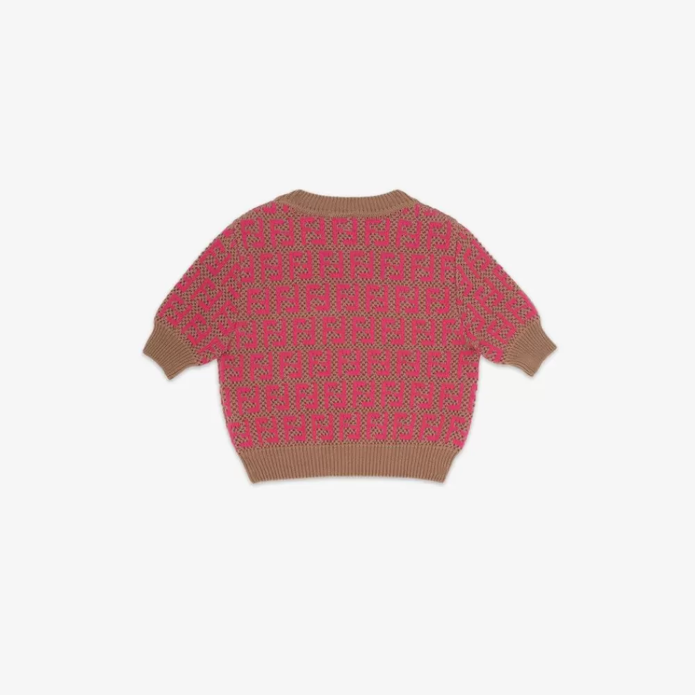 Fendi Ready To Wear<Junior-Top Aus Strick In Fuchsiafarben Und Braun