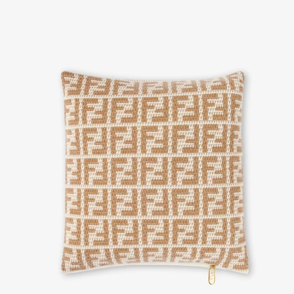 Fendi Textile Accessoires<Kissen Aus Kaschmir In Beige