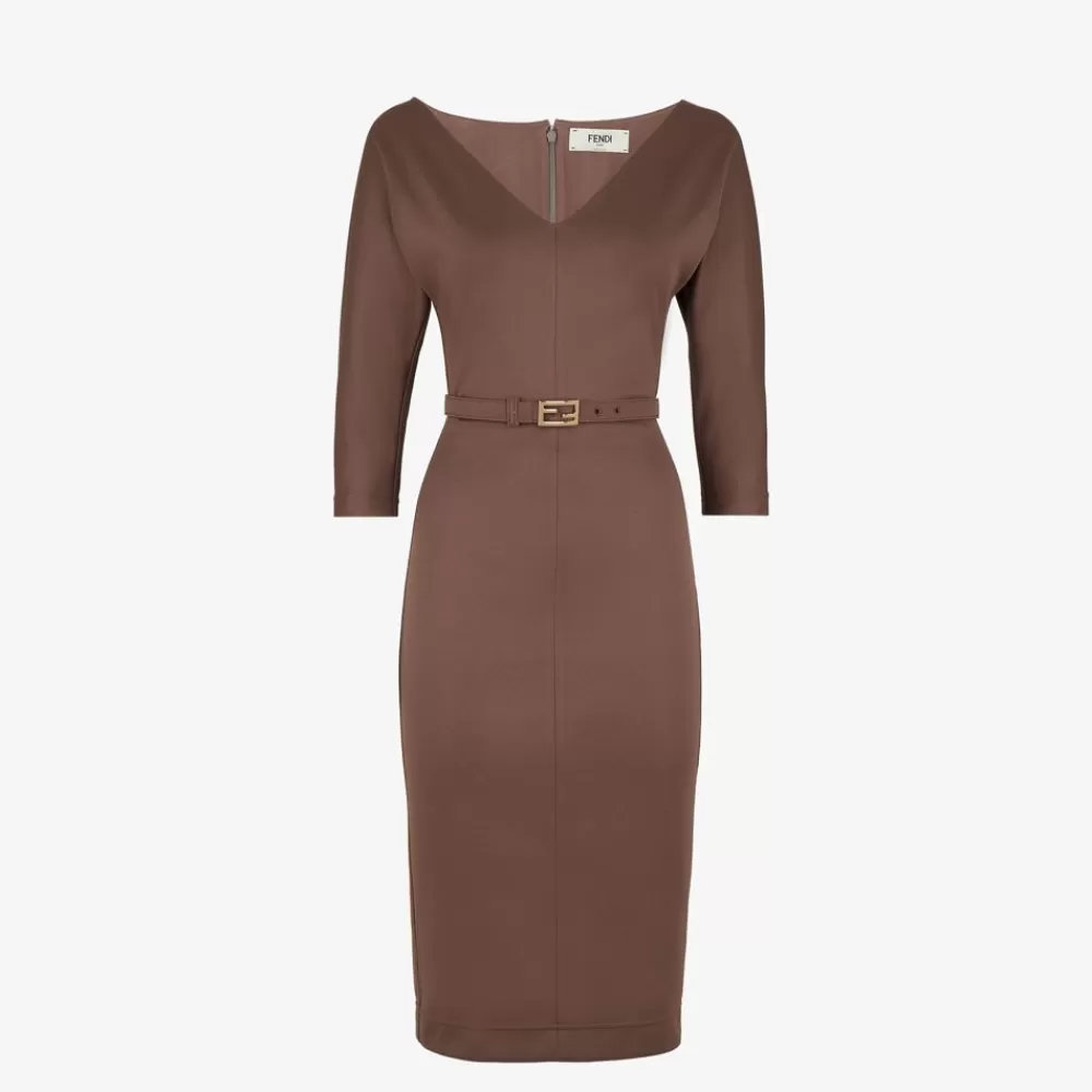Fendi Kleider Und Jumpsuits<Kleid Aus Jersey In Braun
