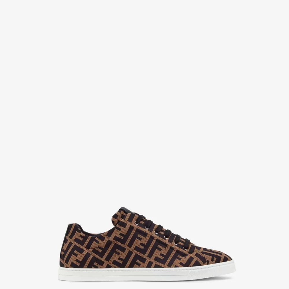 Fendi Sneakers<Low Top Sneaker Aus Technischem Gewebe In Braun