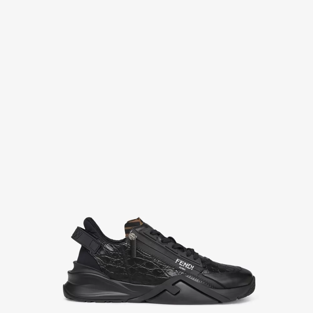 Fendi Sneakers<Low-Top Aus Kaiman In Schwarz