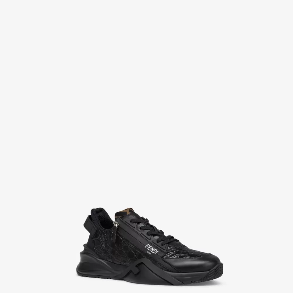 Fendi Sneakers<Low-Top Aus Kaiman In Schwarz