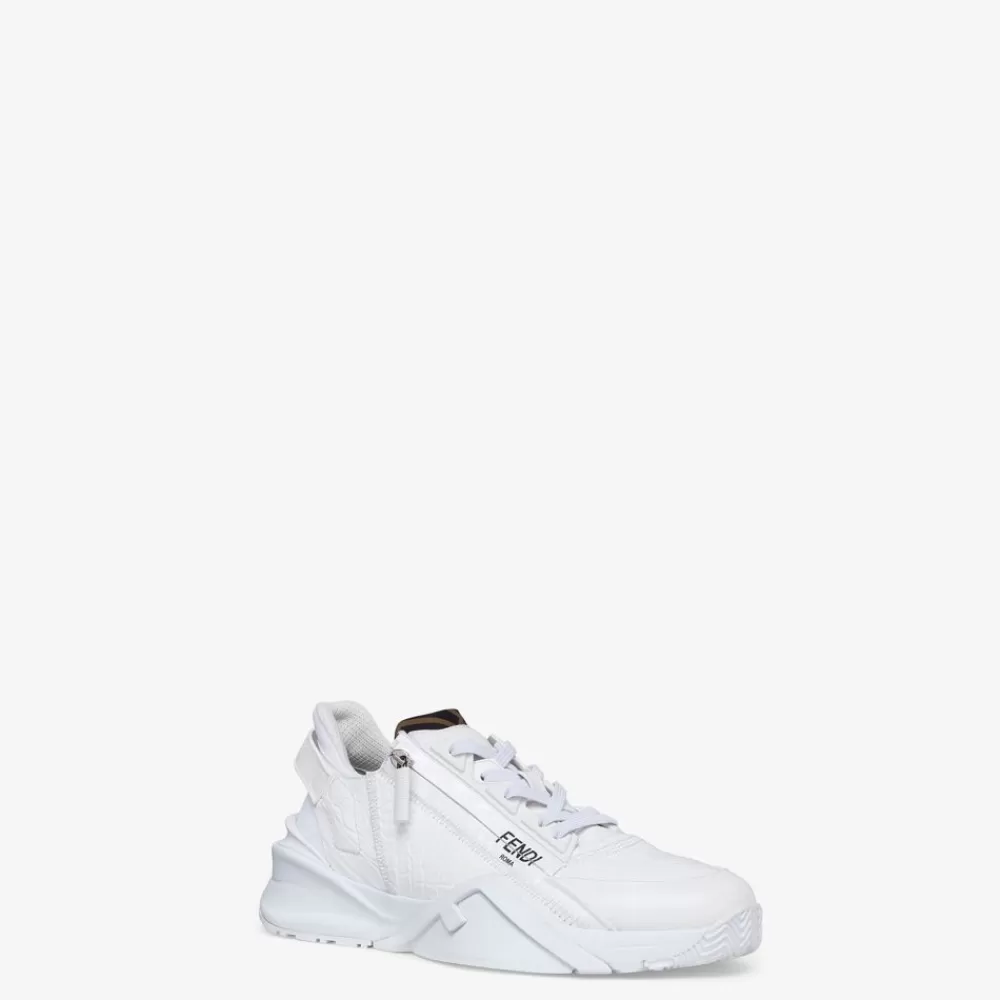 Fendi Sneakers<Low-Top Aus Kaiman In Weis