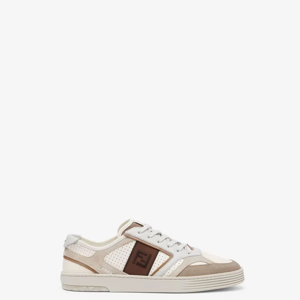 Fendi Sneakers<Low-Top Aus Leder In Beige