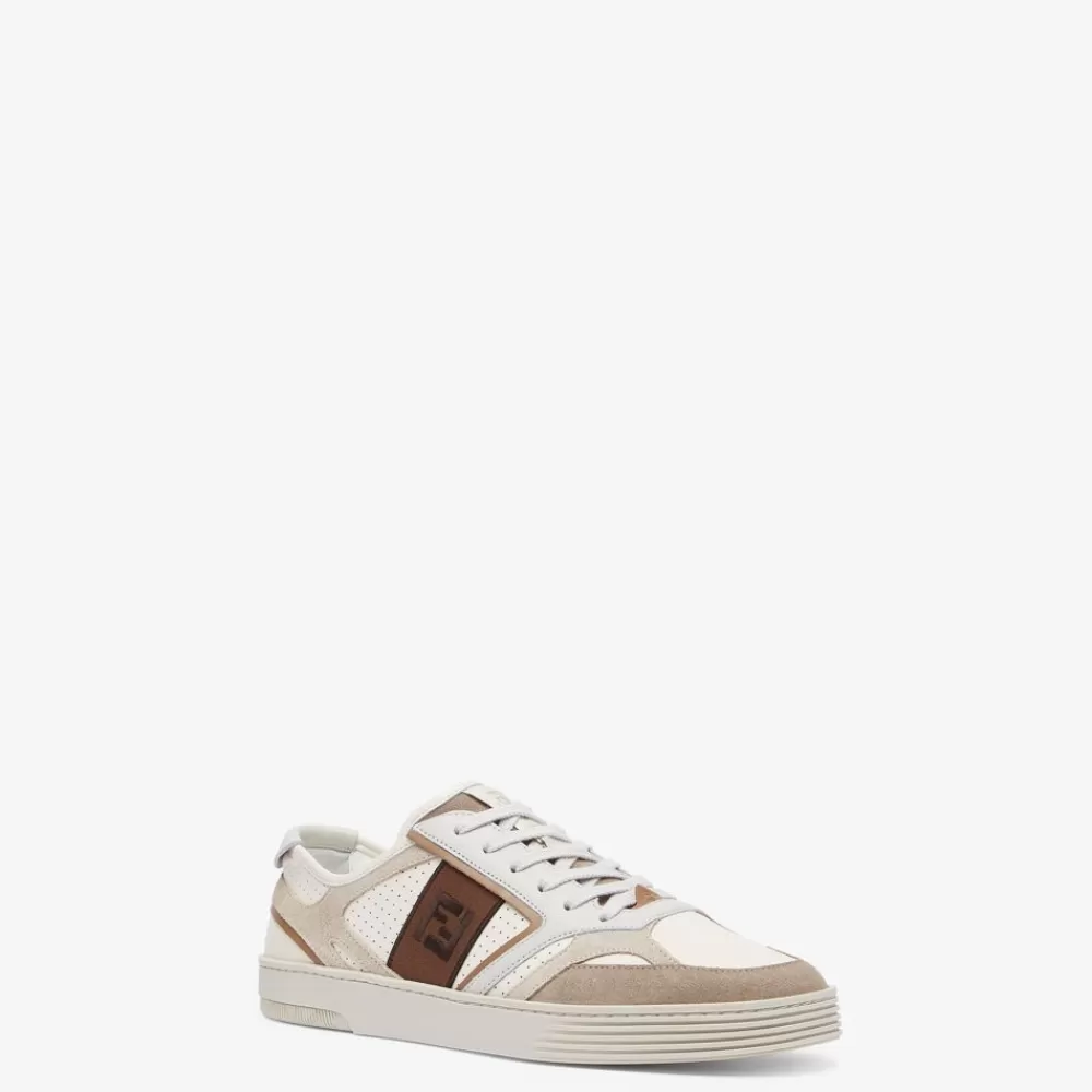 Fendi Sneakers<Low-Top Aus Leder In Beige