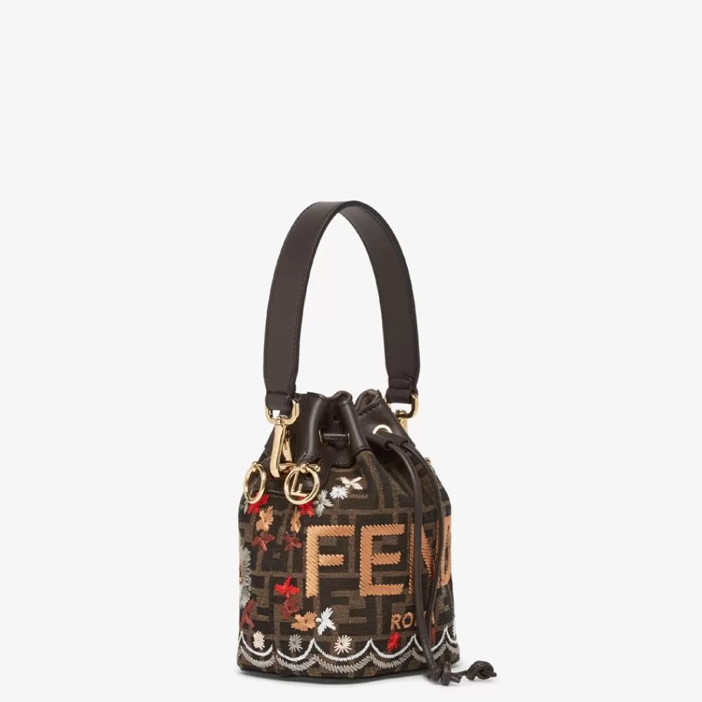 Fendi Mini-Taschen<Minibag Aus Ff-Jacquardgewebe In Braun Mit Stickerei