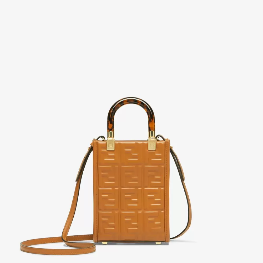 Fendi Mini-Taschen<Minibag Aus Leder In Braun Mit Ff-Motiv
