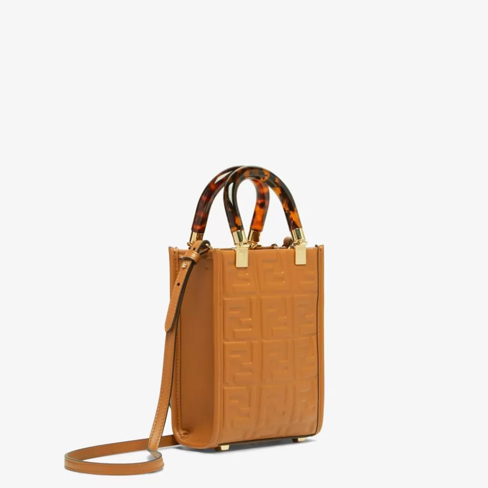 Fendi Mini-Taschen<Minibag Aus Leder In Braun Mit Ff-Motiv
