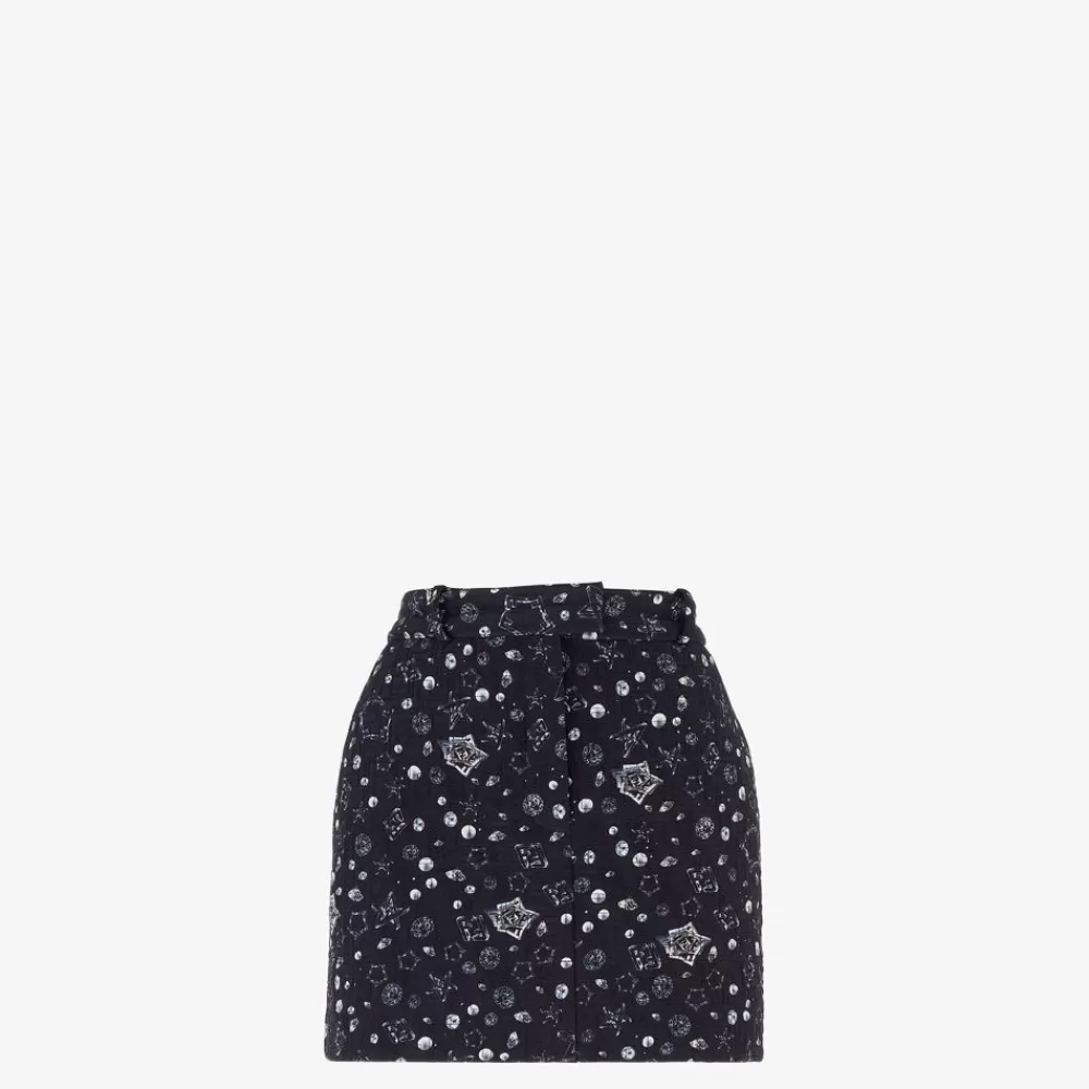 Fendi Anzuge Und Sets<Minirock Aus Crepe De Chine In Blau