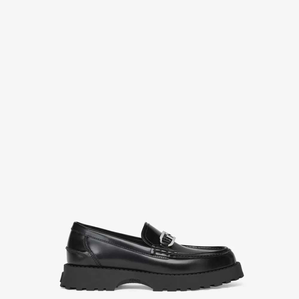 Fendi Loafer<Mokassin Aus Leder In Schwarz