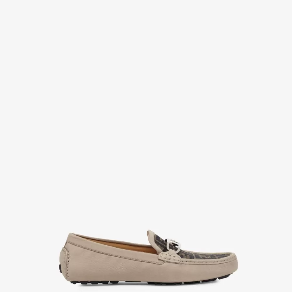 Fendi Loafer<Mokassin Aus Nubukleder In Beige