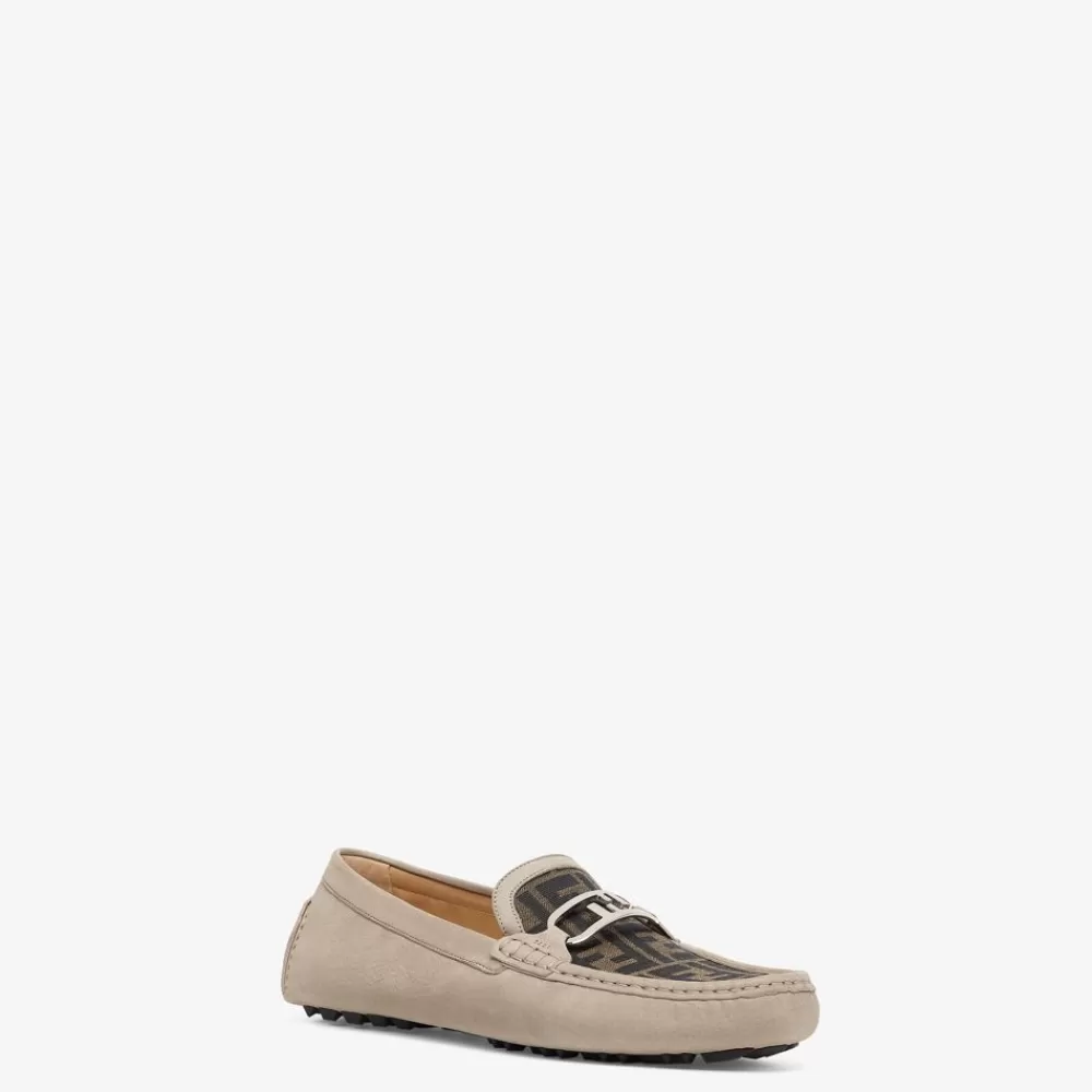Fendi Loafer<Mokassin Aus Nubukleder In Beige
