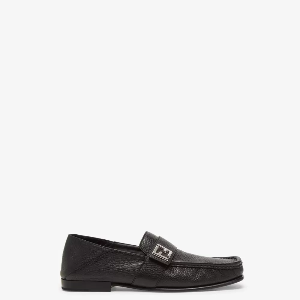 Fendi Loafer<Mokassins Aus Leder In Schwarz
