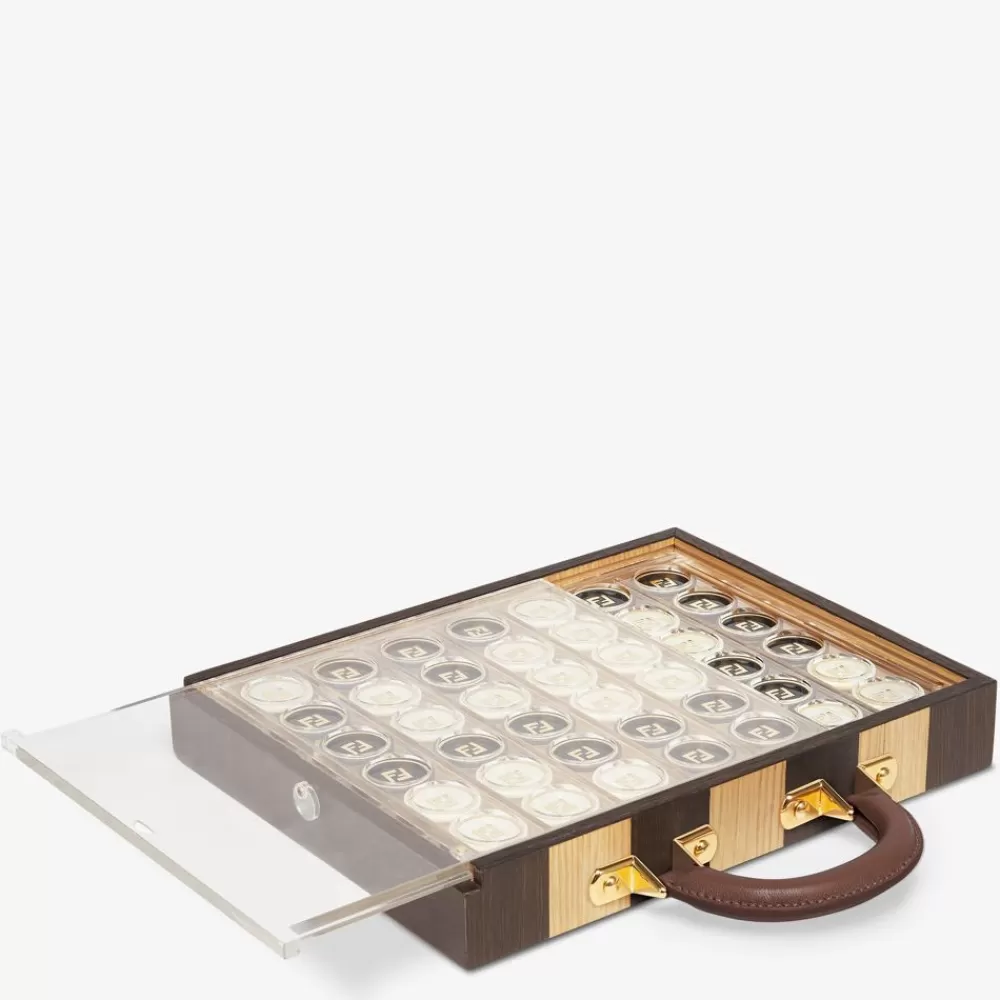 Fendi Lifestyle<Muhle Schachtel Aus Holz Mit Pequin-Motiv