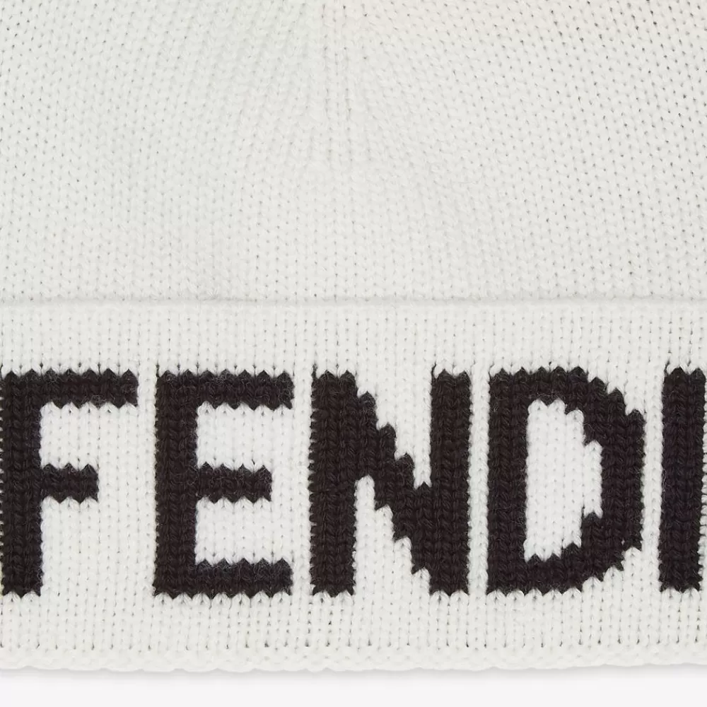 Fendi Mutzen Und Handschuhe<Mutze Aus Wolle In Weis