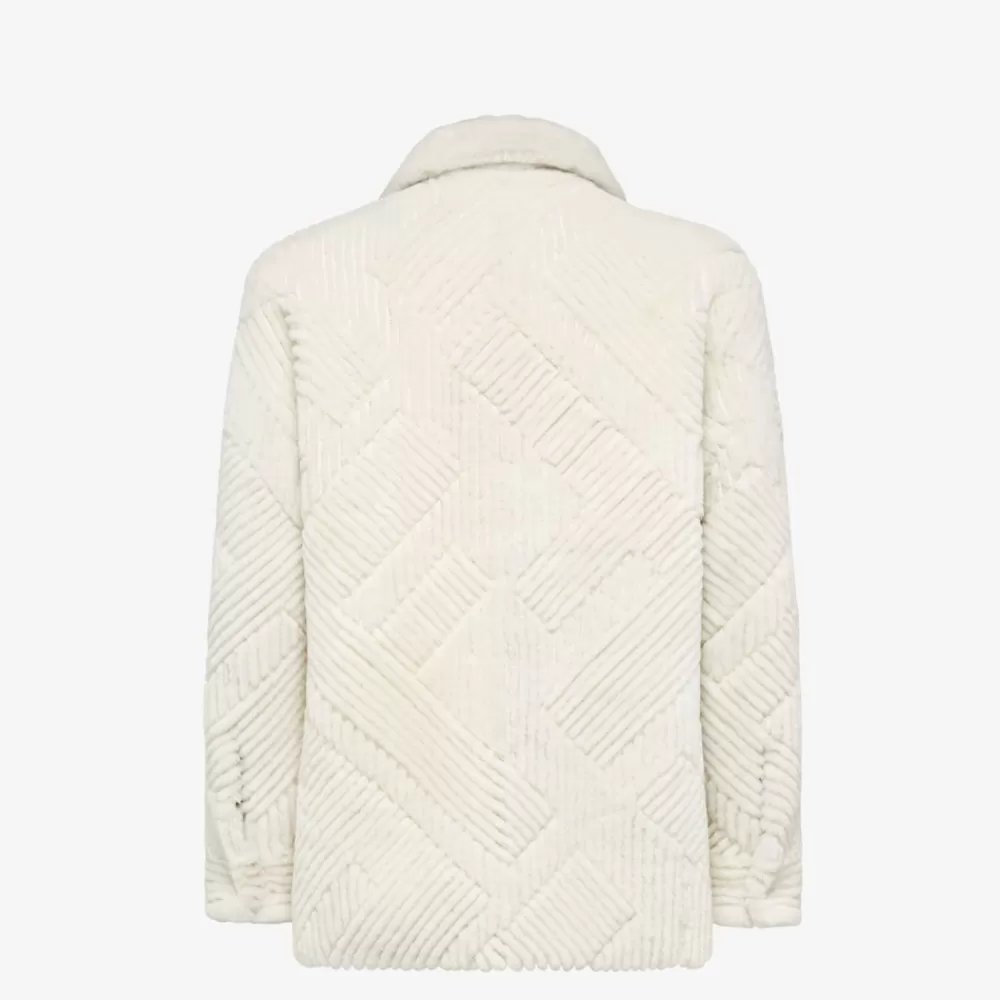Fendi Mantel Und Oberbekleidung<Overshirt Aus Shearling In Weis