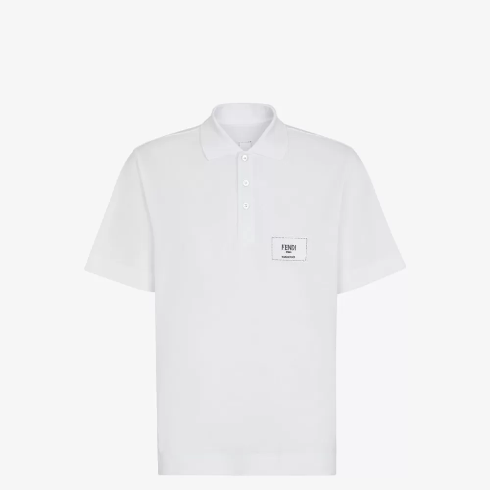 Fendi T-Shirts Und Sweatshirts<Poloshirt Aus Baumwolle In Weis