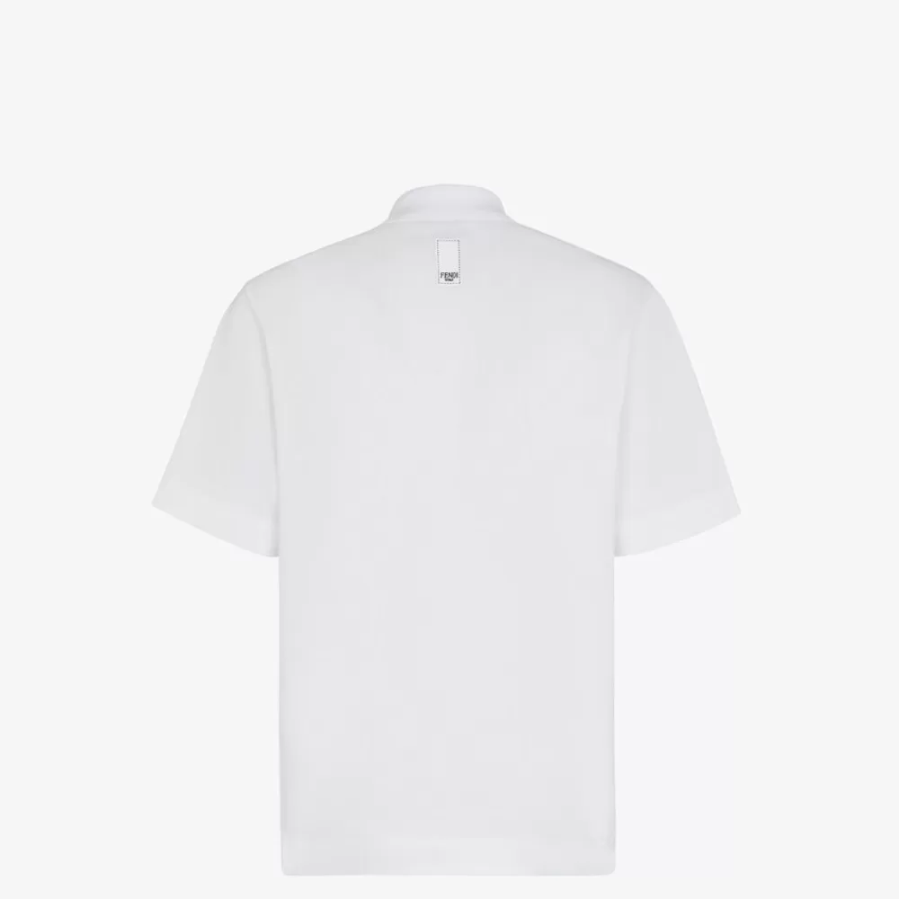 Fendi T-Shirts Und Sweatshirts<Poloshirt Aus Baumwolle In Weis