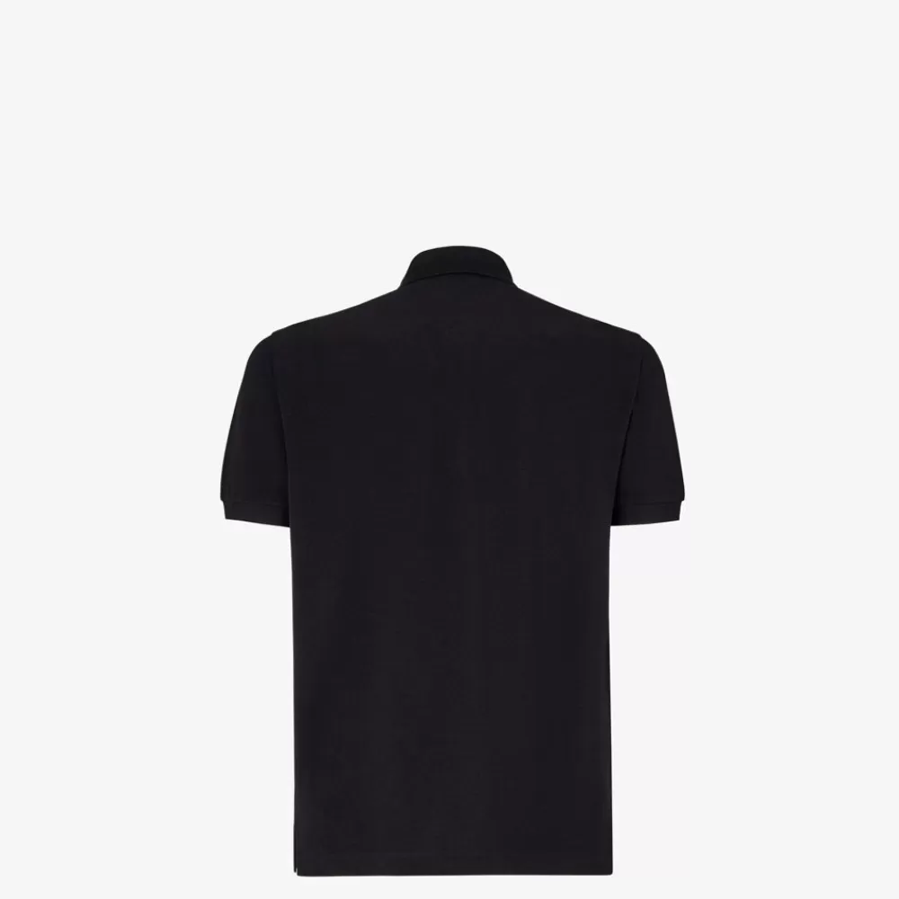 Fendi T-Shirts Und Poloshirts<Poloshirt Aus Pikee In Schwarz