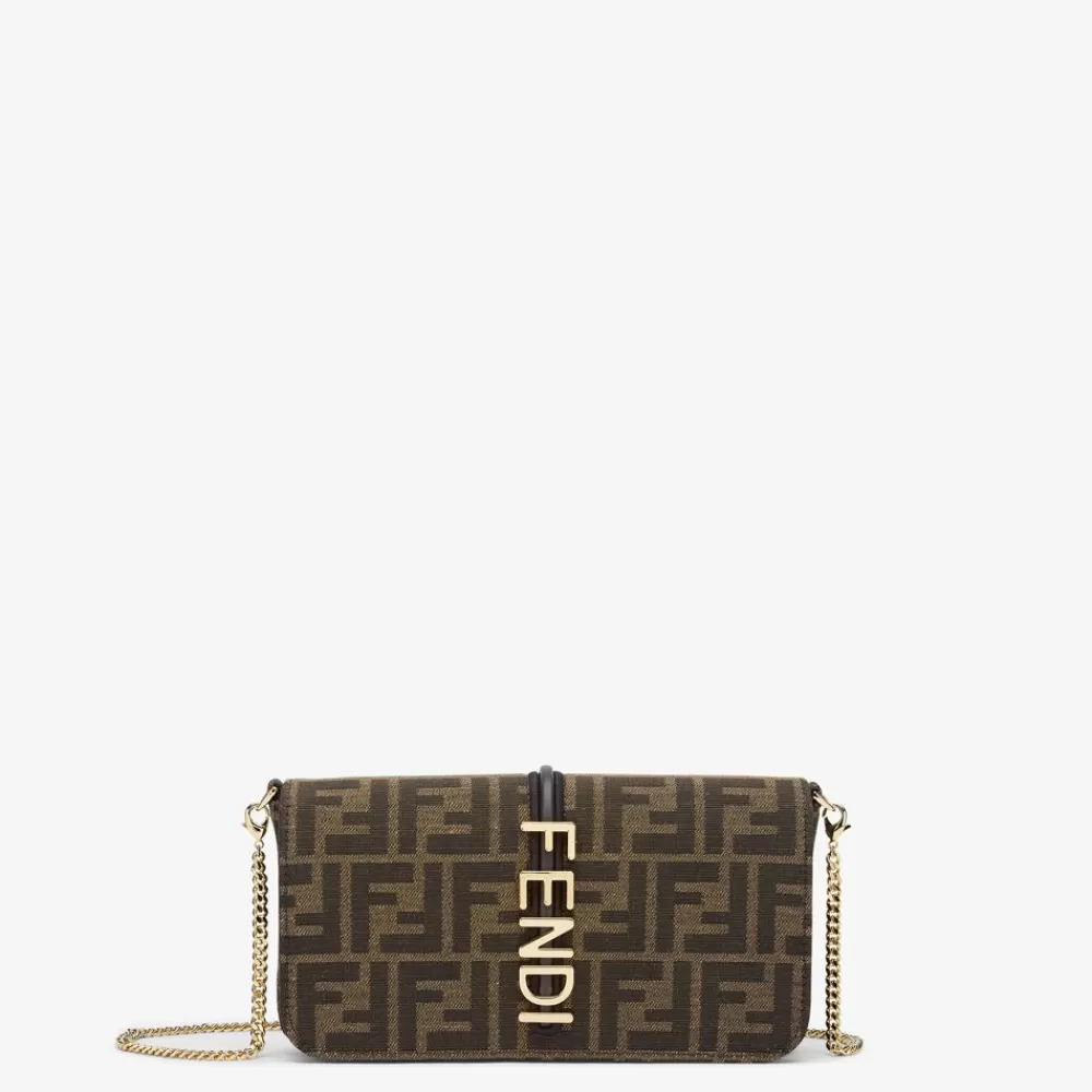 Fendi Portemonnaies Mit Tragekette<Portemonnaie Aus Ff-Stoff In Braun