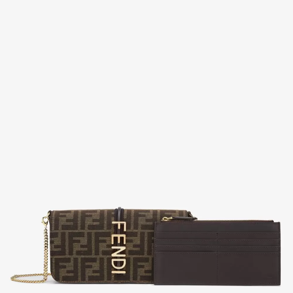Fendi Portemonnaies Mit Tragekette<Portemonnaie Aus Ff-Stoff In Braun