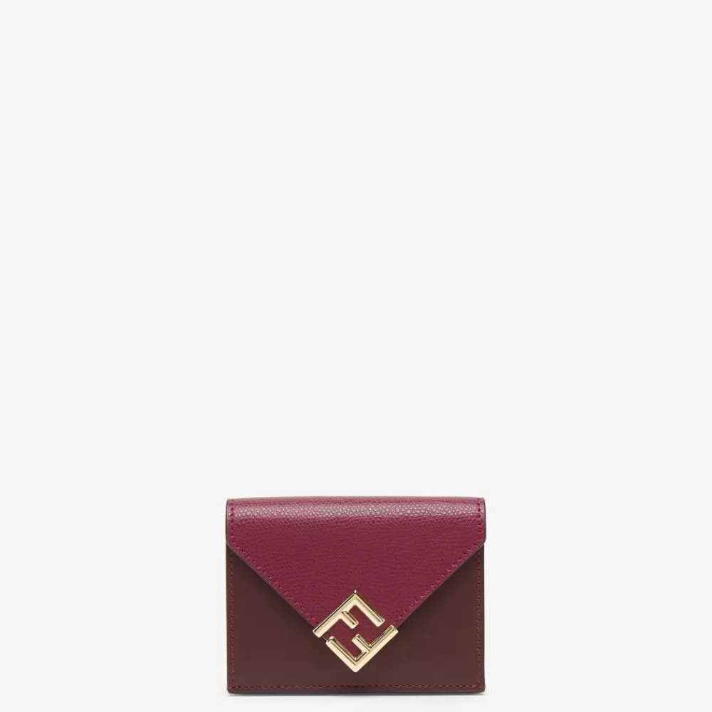 Fendi Portemonnaies Mit Tragekette<Portemonnaie Aus Leder In Bordeaux