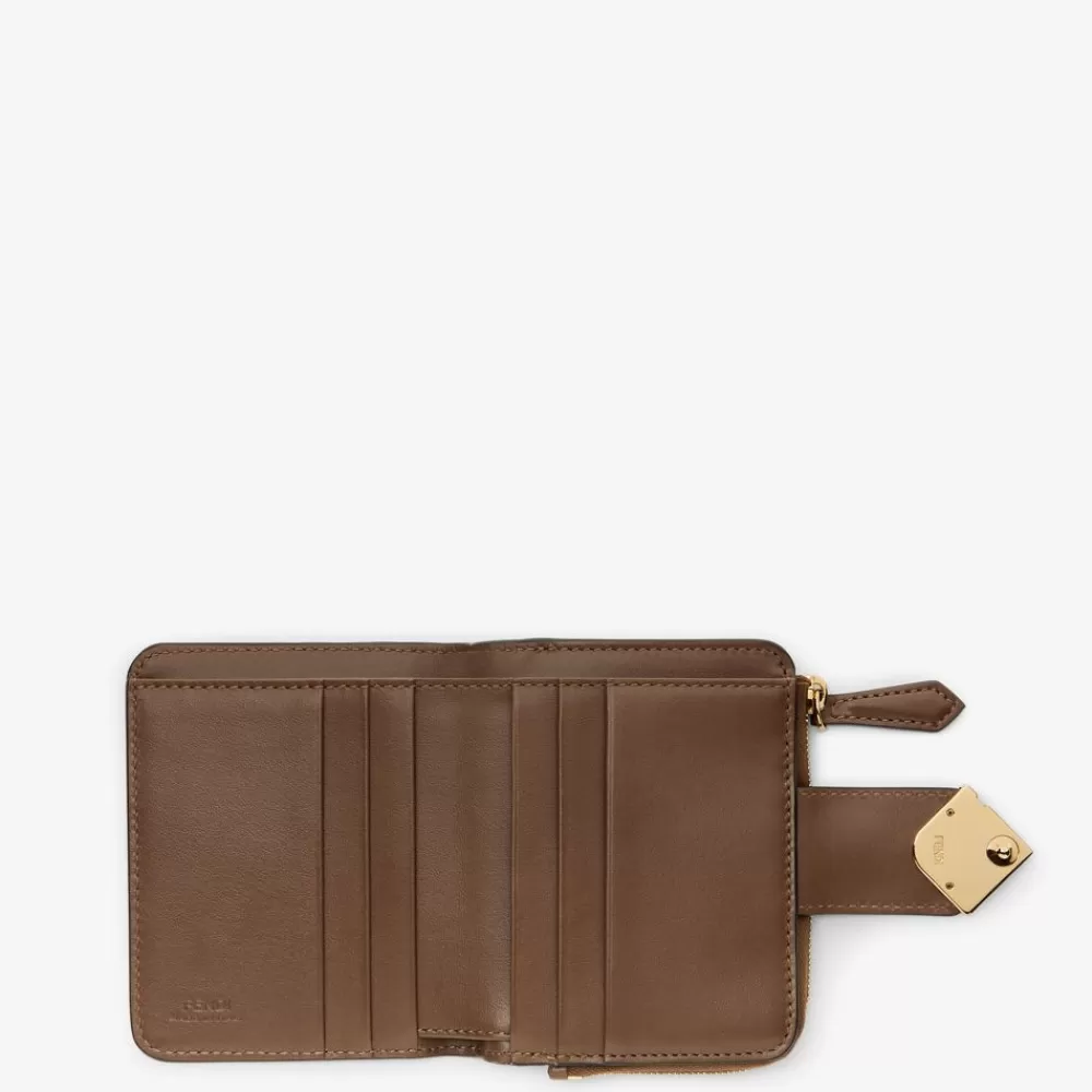 Fendi Portemonnaies Mit Tragekette<Portemonnaie Aus Leder Mit Ff-Detail Braun Und Schwarz