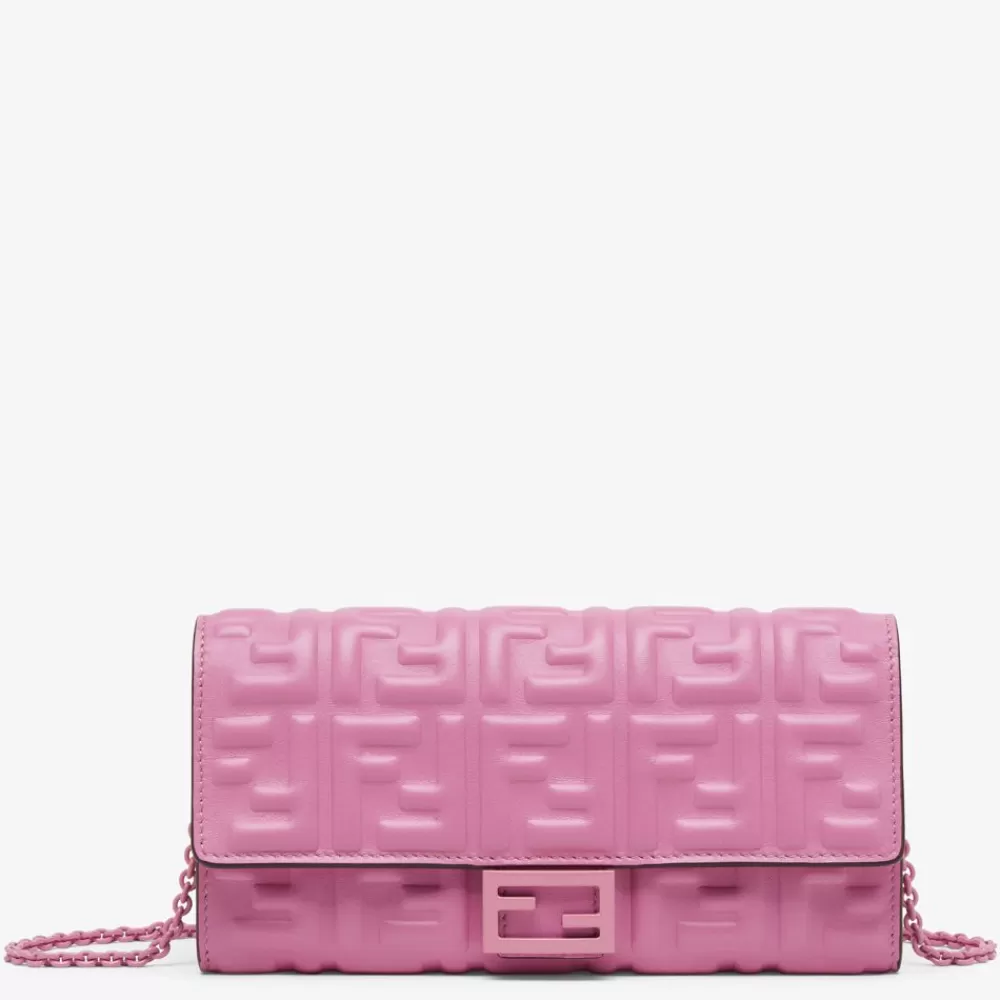 Fendi Portemonnaies Mit Tragekette<Portemonnaie Aus Nappaleder In Rosafarben