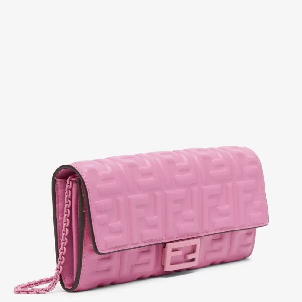 Fendi Portemonnaies Mit Tragekette<Portemonnaie Aus Nappaleder In Rosafarben