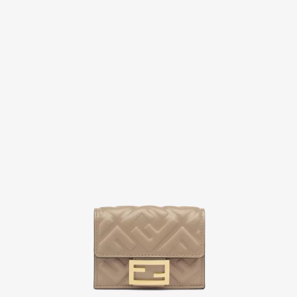 Fendi Portemonnaies Mit Tragekette<Portemonnaie Aus Nappaleder In Taubengrau