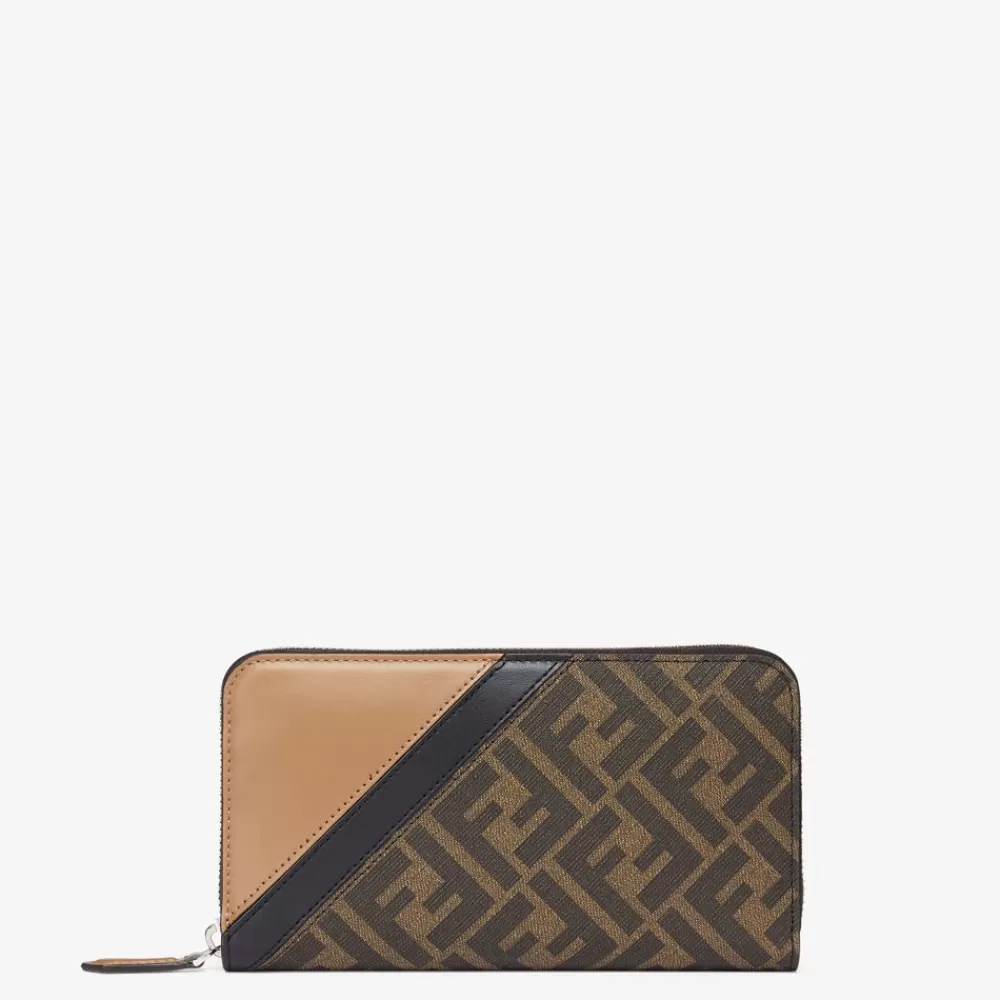 Fendi Portemonnaies Mit Tragekette<Portemonnaie Aus Stoff In Braun