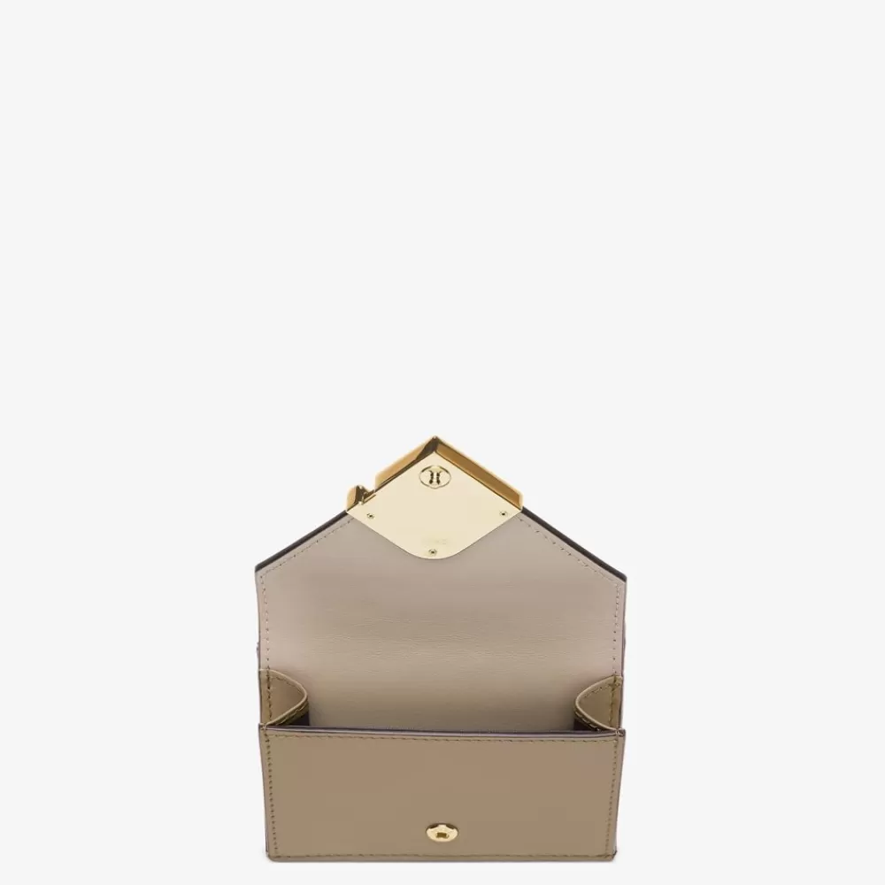 Fendi Portemonnaies<Portemonnaie In Bicolor-Optik Aus Leder In Grau Und Taubengrau